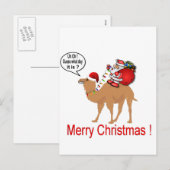Hump Day Camel Kerstmis met Kerstman Feestdagenkaart (Voorkant / Achterkant)