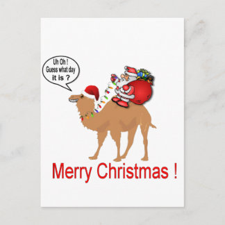 Hump Day Camel Kerstmis met Kerstman Feestdagenkaart