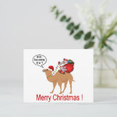 Hump Day Camel Kerstmis met Kerstman Feestdagenkaart (Staand voorkant)