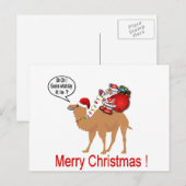Hump Day Camel Kerstmis met Kerstman Feestdagenkaart (Voorkant / Achterkant)