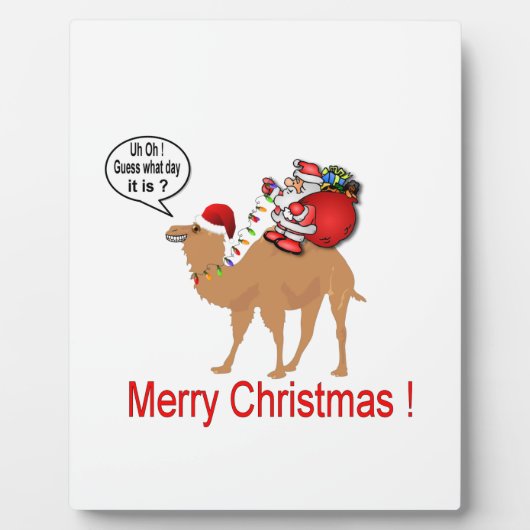 Hump Day Camel Kerstmis met Kerstman Fotoplaat (Voorkant)