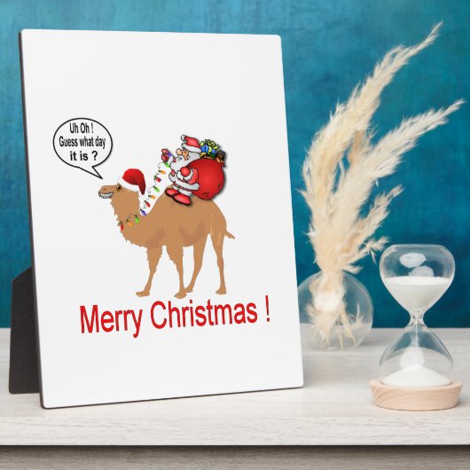 Hump Day Camel Kerstmis met Kerstman Fotoplaat (Zijkant)