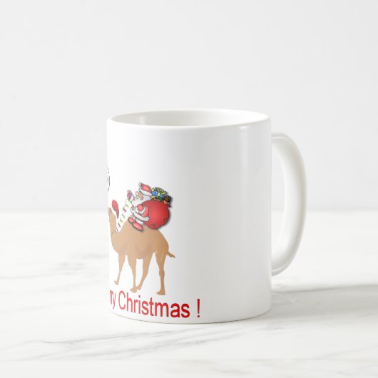 Hump Day Camel Kerstmis met Kerstman Koffiemok (Voorkant rechts)