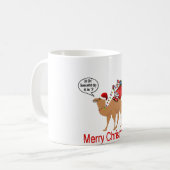 Hump Day Camel Kerstmis met Kerstman Koffiemok (Voorkant links)
