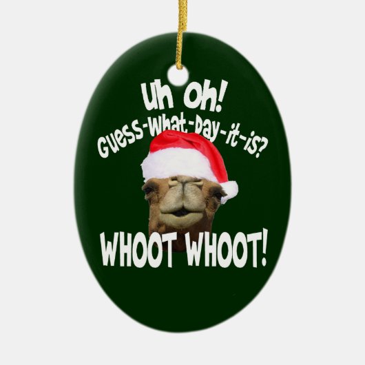 Hump Day Camel kerstversiering Keramisch Ornament (Voorkant)