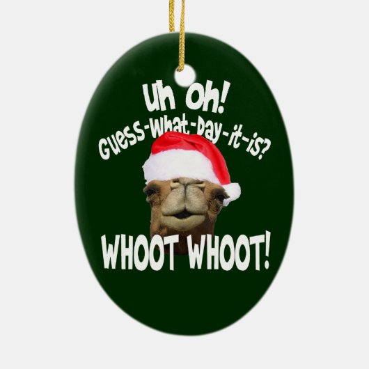 Hump Day Camel kerstversiering Keramisch Ornament (Achterkant)