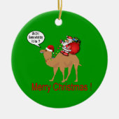 Hump Day Camel met Santa Claus Keramisch Ornament (Voorkant)