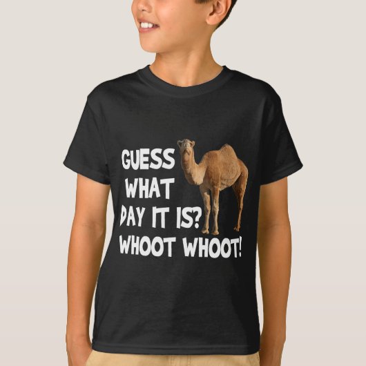 Hump Day Camel raad eens op welke dag het is T-shirt (Voorkant)