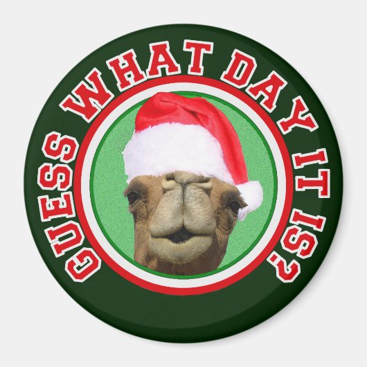 Hump Day Camel Raad eens welke dag het is Kerstmis Magneet (Voorkant)
