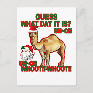 Hump Day Camel Santa Christmas T-shirt NJ.png Feestdagenkaart