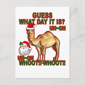Hump Day Camel Santa Christmas T-shirt NJ.png Feestdagenkaart