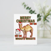 Hump Day Camel Santa Christmas T-shirt NM.png Feestdagenkaart (Staand voorkant)