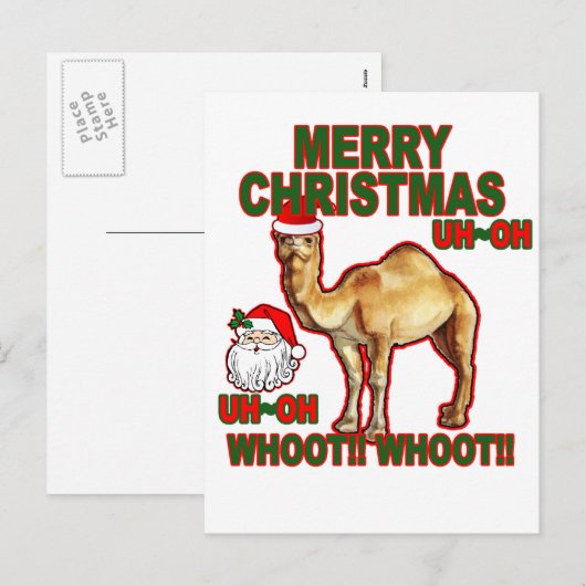 Hump Day Camel Santa Christmas T-shirt NM.png Feestdagenkaart (Voorkant / Achterkant)
