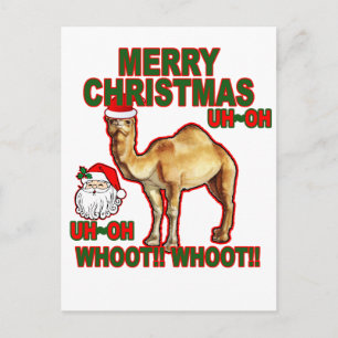 Hump Day Camel Santa Christmas T-shirt NM.png Feestdagenkaart