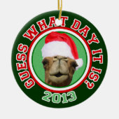 Hump Day Camel Santa Kerstmis 2013 Keramisch Ornament (Voorkant)