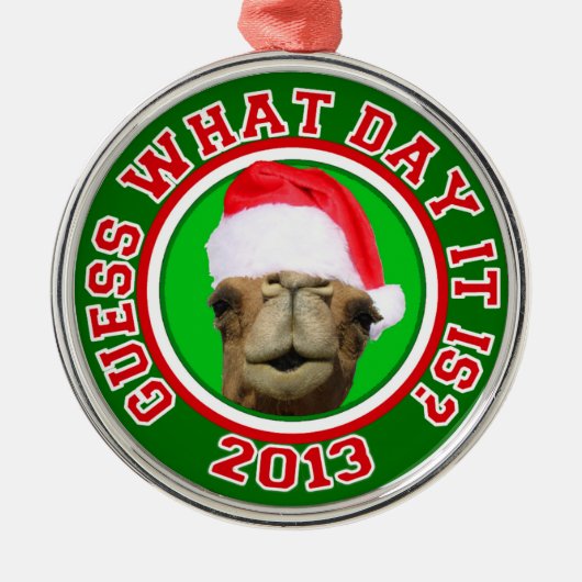 Hump Day Camel Santa Kerstmis 2013 Metalen Ornament (Voorkant)
