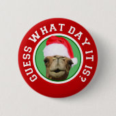 Hump Day Camel Santa Kerstmis Button (Voorkant)
