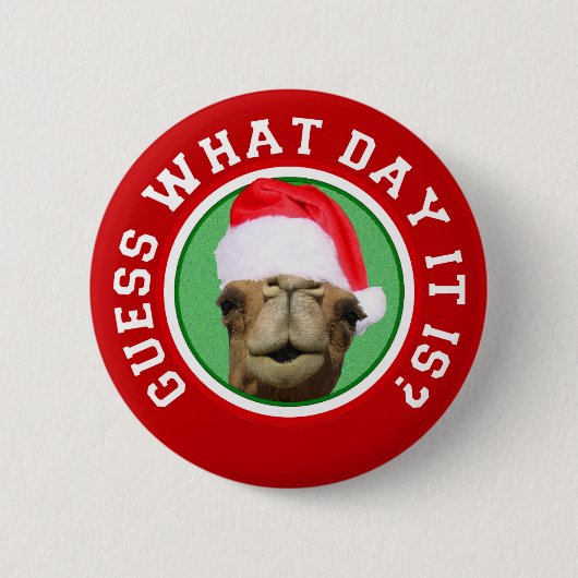 Hump Day Camel Santa Kerstmis Button (Voorkant)