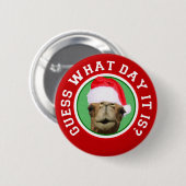 Hump Day Camel Santa Kerstmis Button (Voorkant /achterkant)