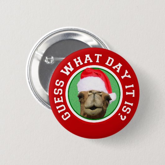 Hump Day Camel Santa Kerstmis Button (Voorkant /achterkant)