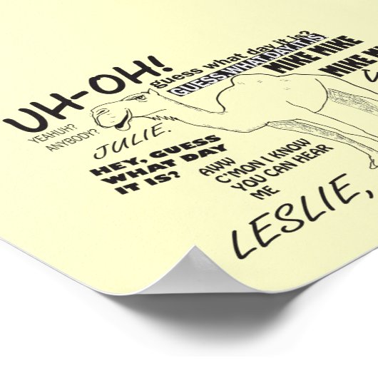 Hump Day Funny Camel Poster (Hoek)