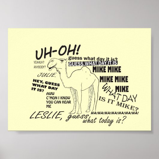 Hump Day Funny Camel Poster (Voorkant)