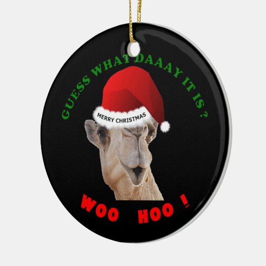 Hump Day kerstversiering CAmel Keramisch Ornament (Links)