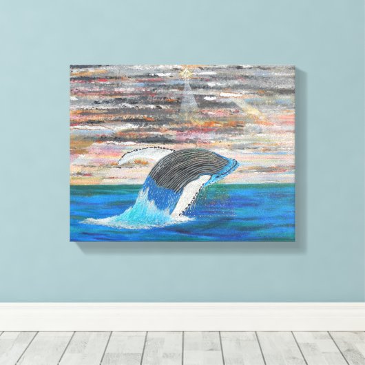 HUMPBACK CANVAS AFDRUK (Insitu (Houten vloer))