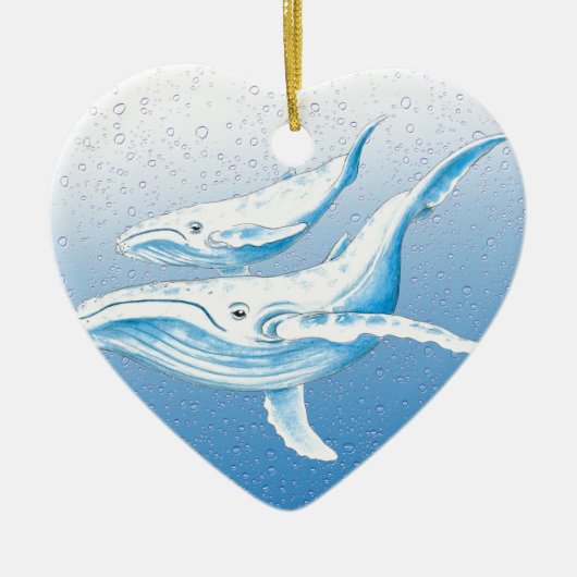 Humpback Family Keramisch Ornament (Voorkant)
