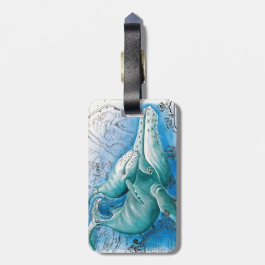 Humpback Family  Map Bagagelabel (Achterkant verticaal)