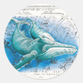 Humpback Family  Map Ronde Sticker (Voorkant)