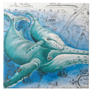 Humpback Family Map Tegeltje