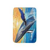 Humpback Sunset Leap Kunst Badmat (Voorkant Verticaal)