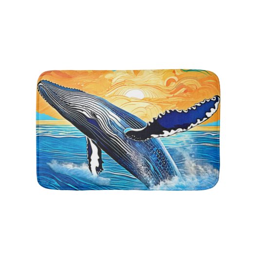 Humpback Sunset Leap Kunst Badmat (Voorkant)