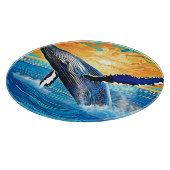 Humpback Sunset Leap Kunst Snijplank (Hoek)