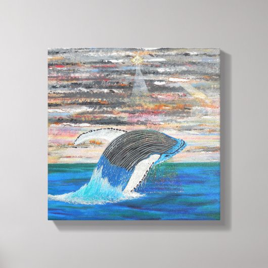 Humpback walvis canvas afdruk (Voorkant)
