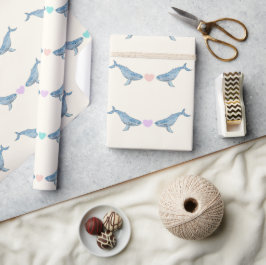 Humpback walvis regenboog harten Cadeaupapier