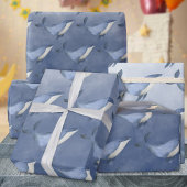 Humpback walvissen onder de diepblauw Zee die P Cadeaupapier