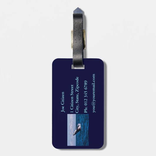 Humpback Whale Baching Bagagelabel (Achterkant verticaal)