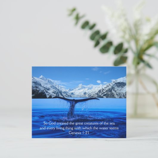 Humpback Whale Bible Verse - Briefkaart (Staand voorkant)