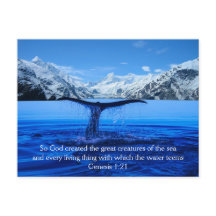 Humpback Whale Bible Verse - Briefkaart