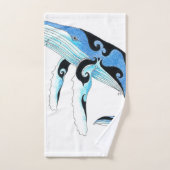 Humpback Whale Blue Spirit Ink Tribal Bad Handdoek (Handdoek)