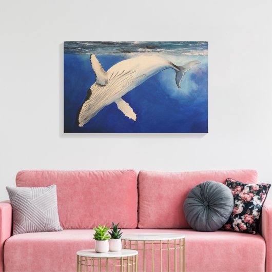 Humpback Whale Canvas Afdruk (Insitu (Woonkamer))