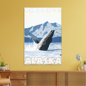 Humpback Whale - Cordova, Alaska Canvas Afdruk (Insitu (Woonkamer))