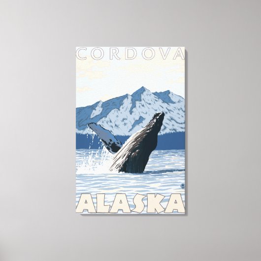 Humpback Whale - Cordova, Alaska Canvas Afdruk (Voorkant)