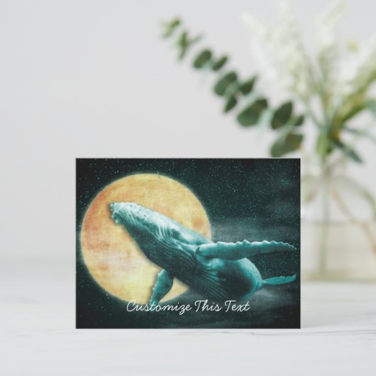 Humpback Whale die naar de Kaarten van de Moon Pos (Staand voorkant)