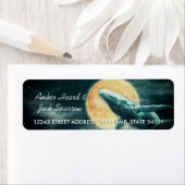 Humpback Whale die naar de maan Adresetiketten vli Etiket (Insitu)