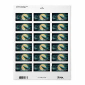 Humpback Whale die naar de maan Adresetiketten vli Etiket (Full Sheet)