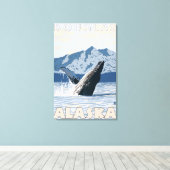 Humpback Whale - Douglas, Alaska Canvas Afdruk (Insitu (Houten vloer))