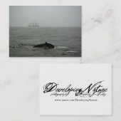 Humpback Whale en Tall Ship Mini Print Visitekaartje (Voorkant / Achterkant)